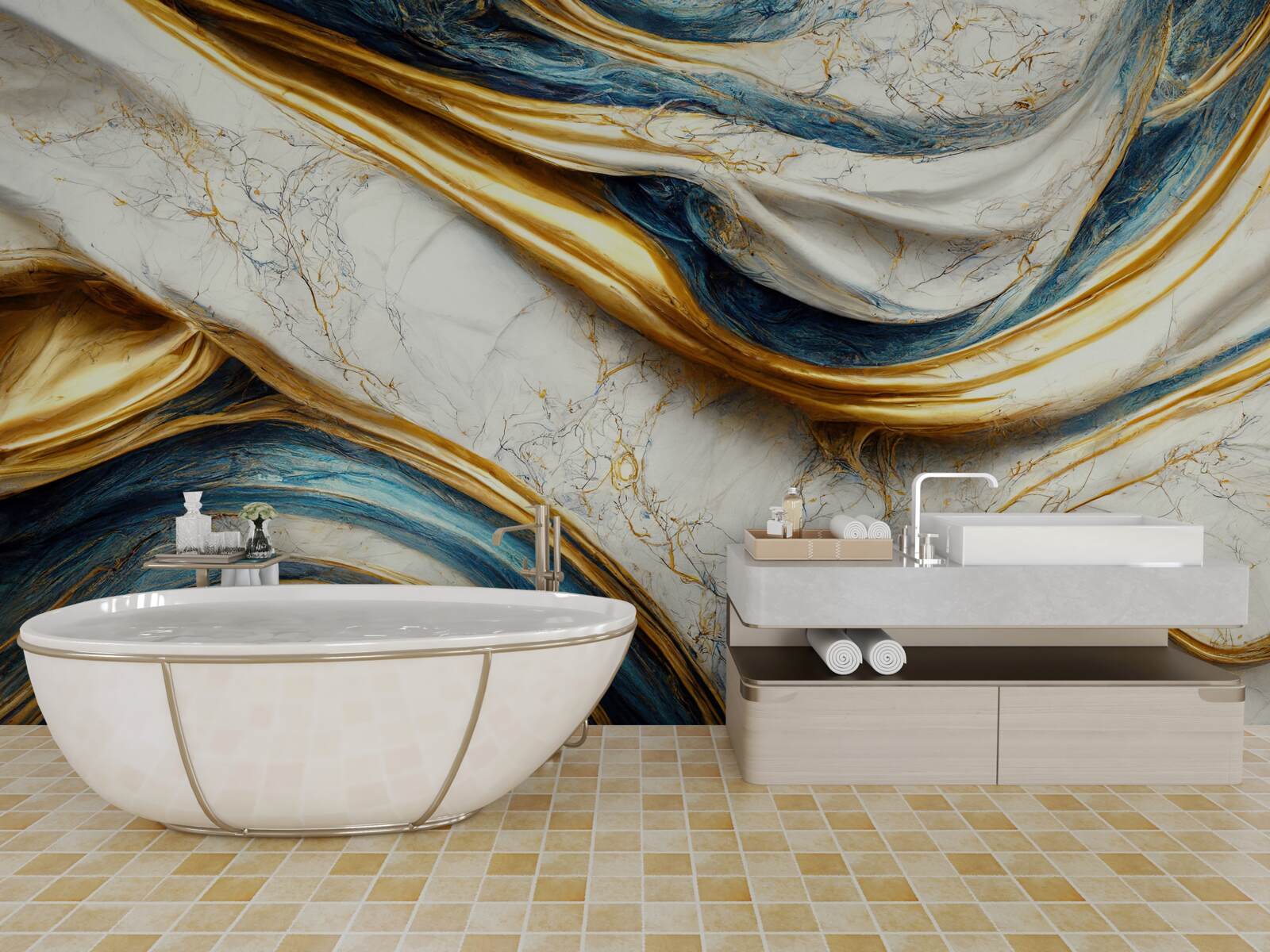 Fototapet patru opțiuni de nuanțe de marmură