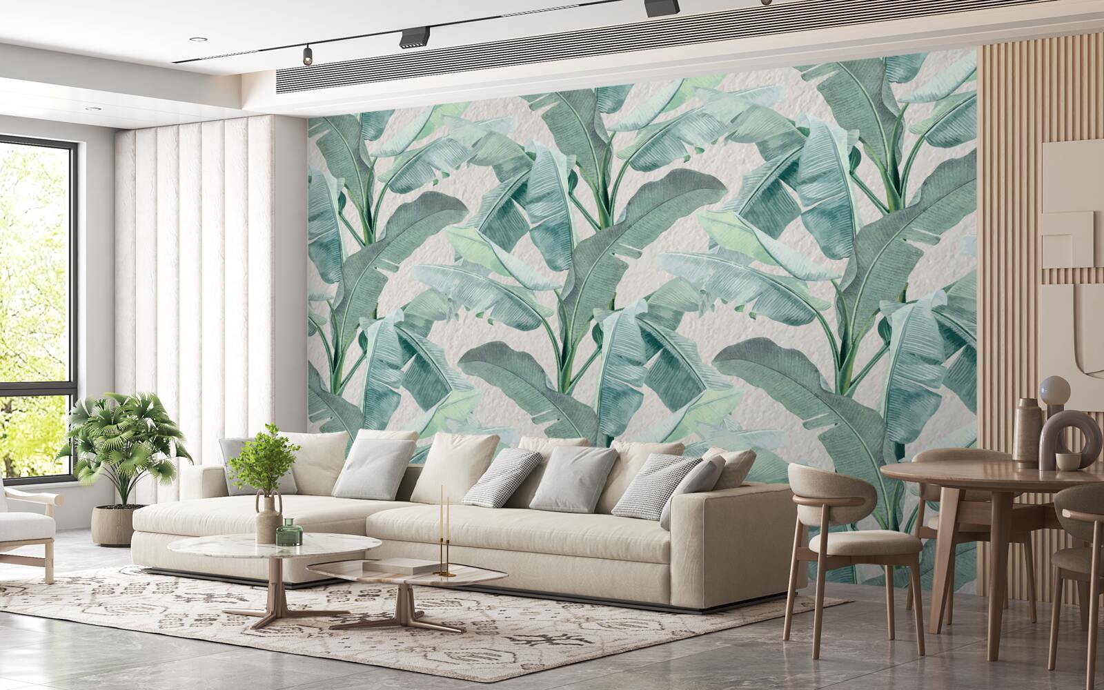 Fototapet frunzele de ferigă sunt verde deschis