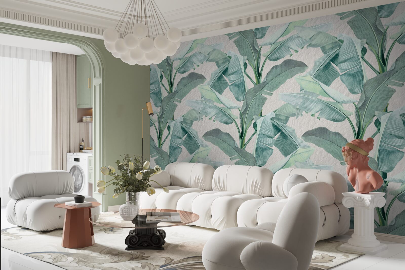 Fototapet frunzele de ferigă sunt verde deschis