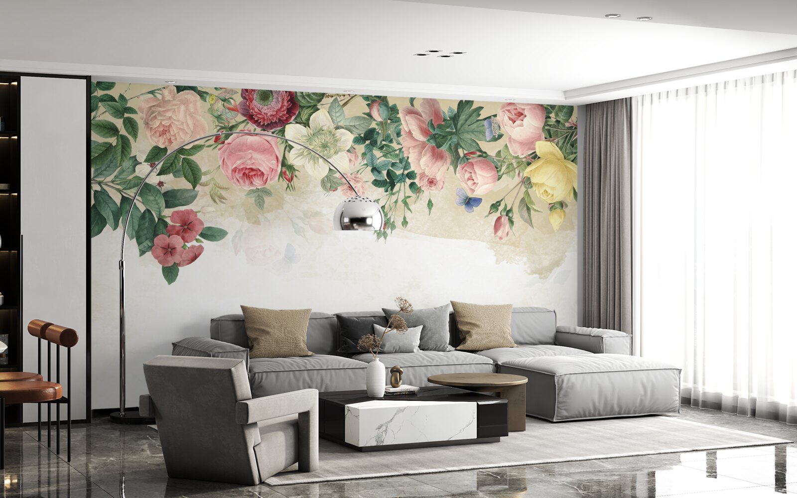 Fototapet muguri roz în diferite nuanțe