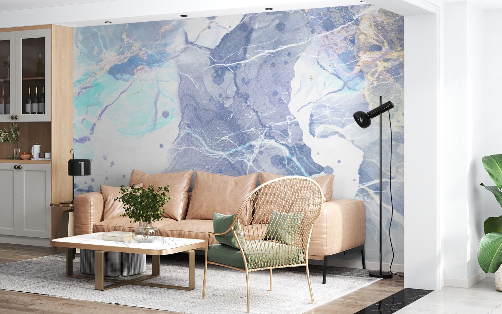 Fototapet marmură albastră în stil abstract