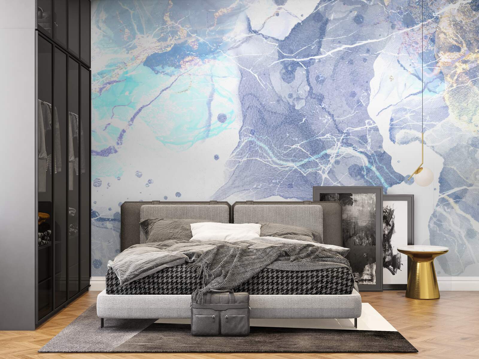 Fototapet marmură albastră în stil abstract