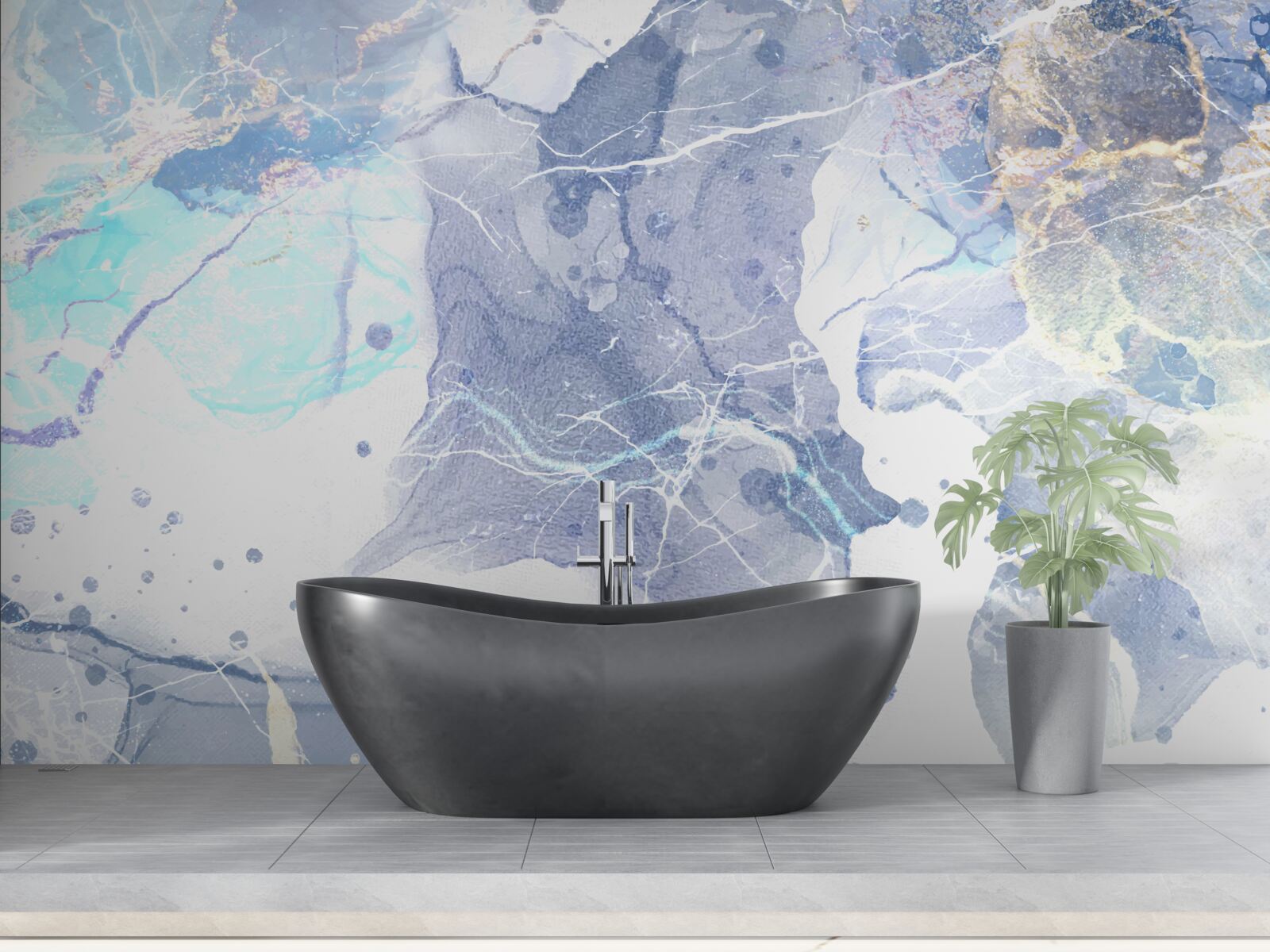 Fototapet marmură albastră în stil abstract