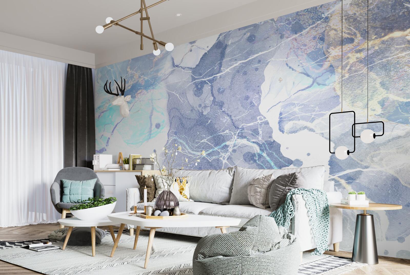 Fototapet marmură albastră în stil abstract