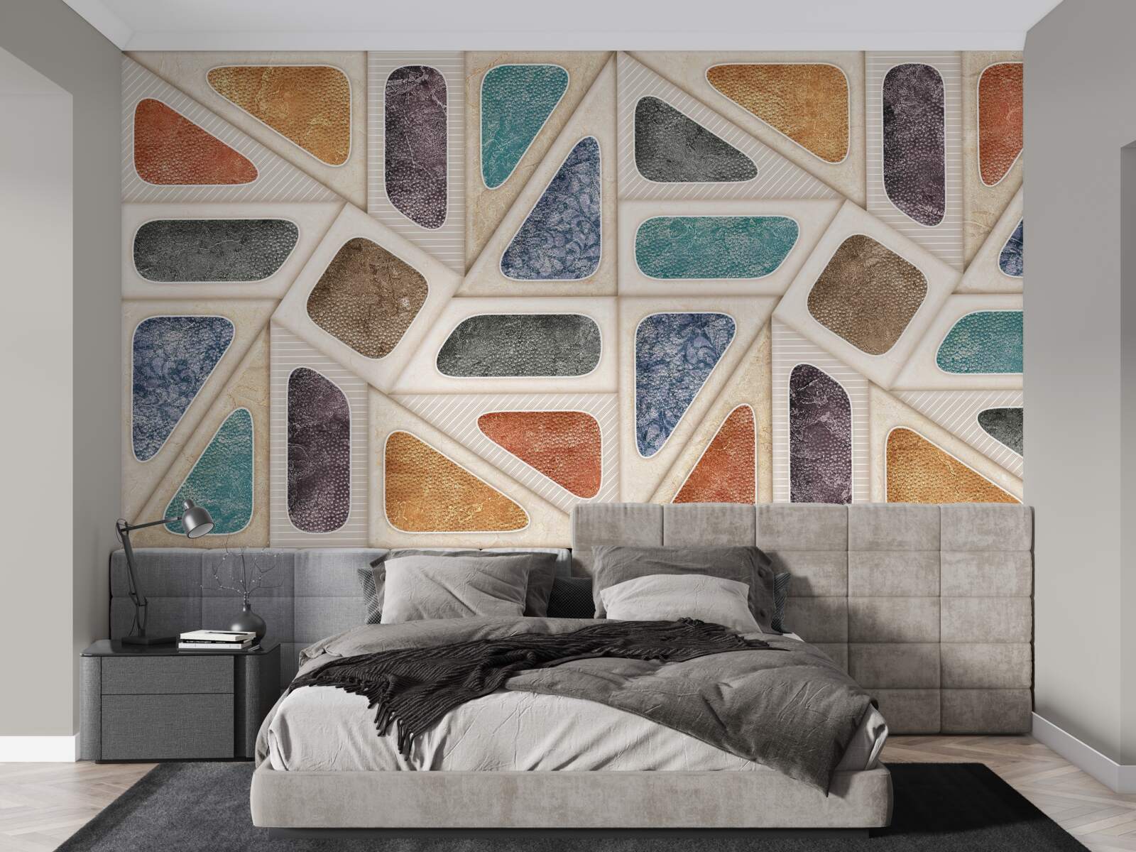 Fototapet panou compus din culori diferite în stil mozaic