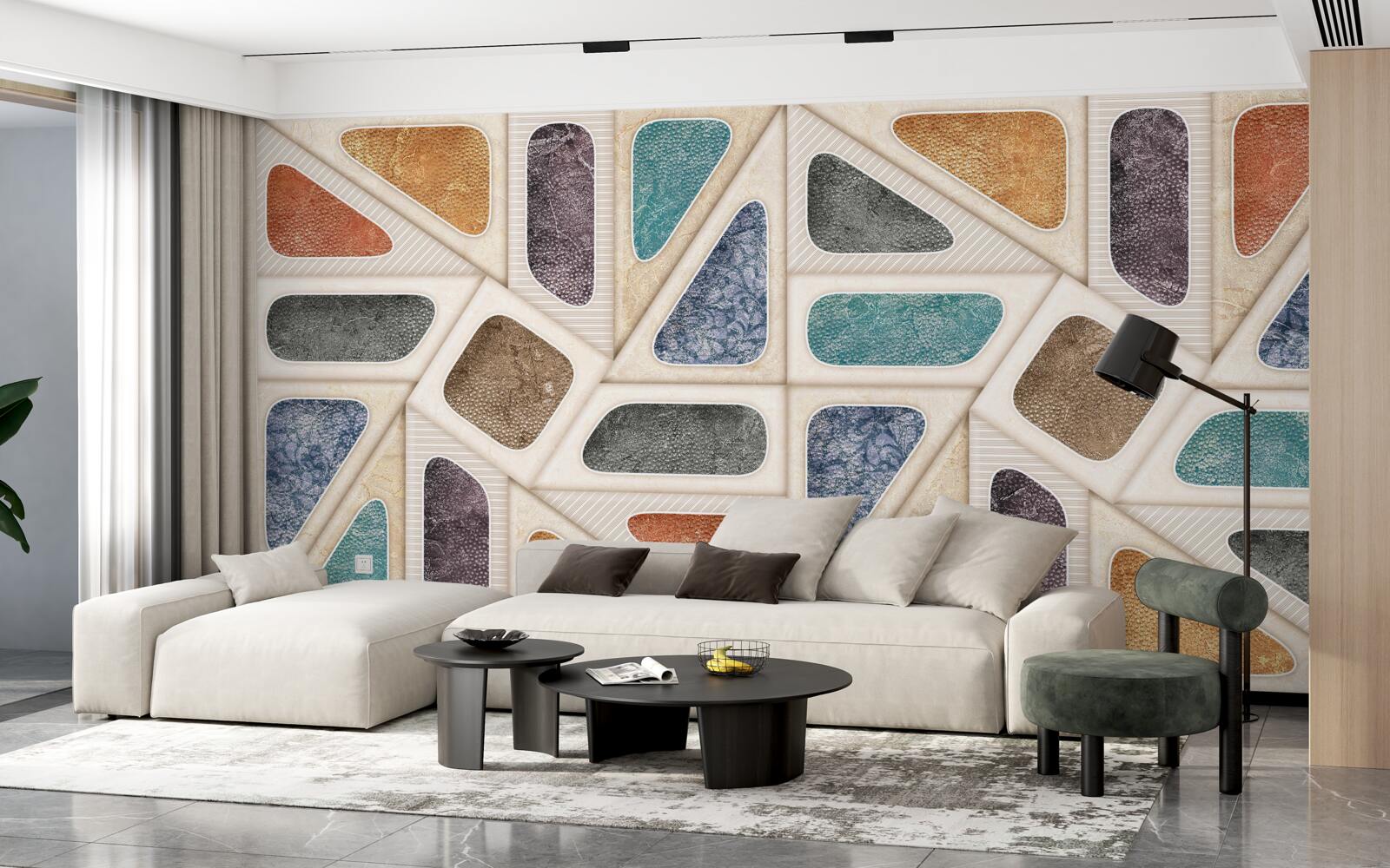 Fototapet panou compus din culori diferite în stil mozaic