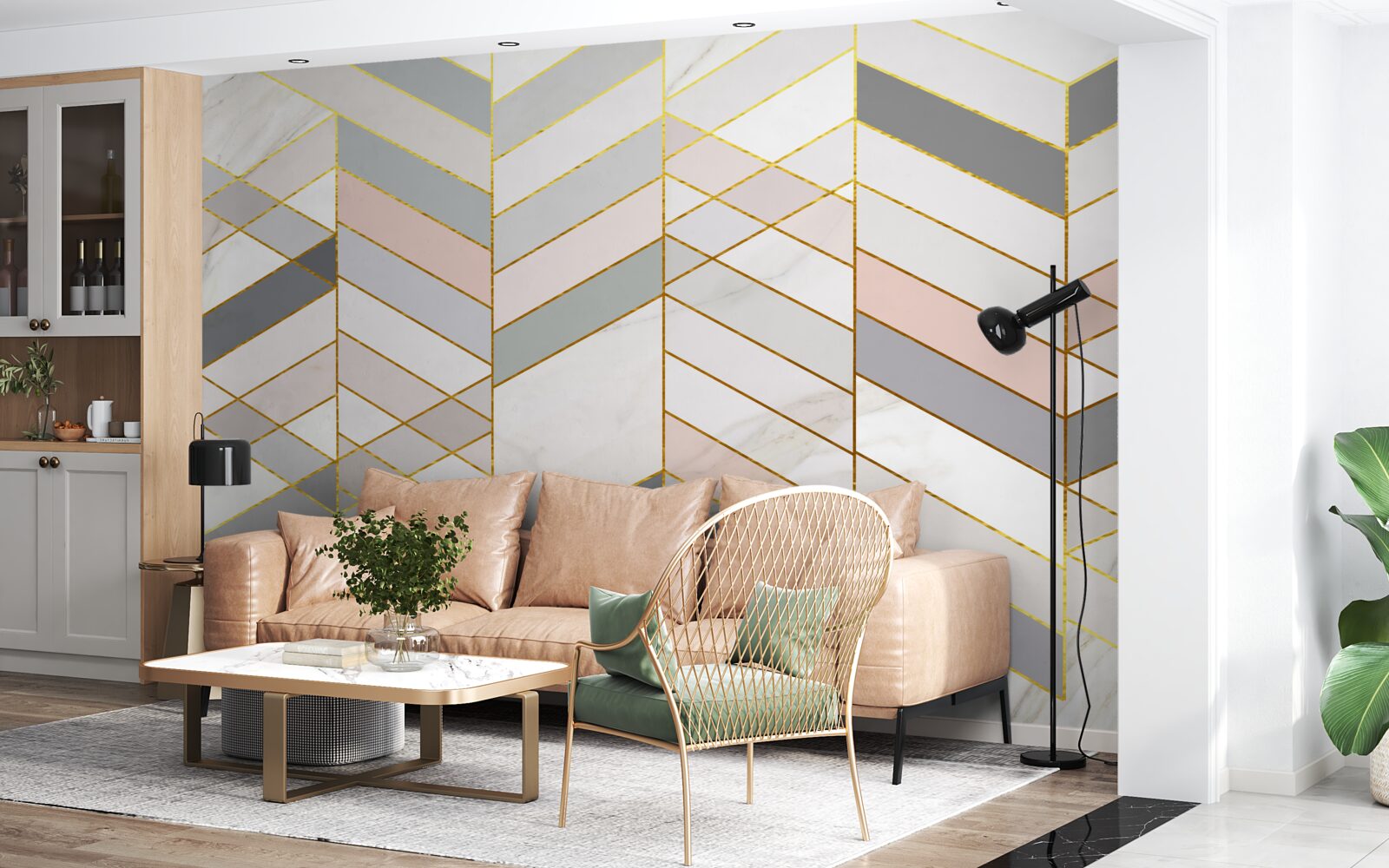 Fototapet linii pastelate dispuse pe diagonală