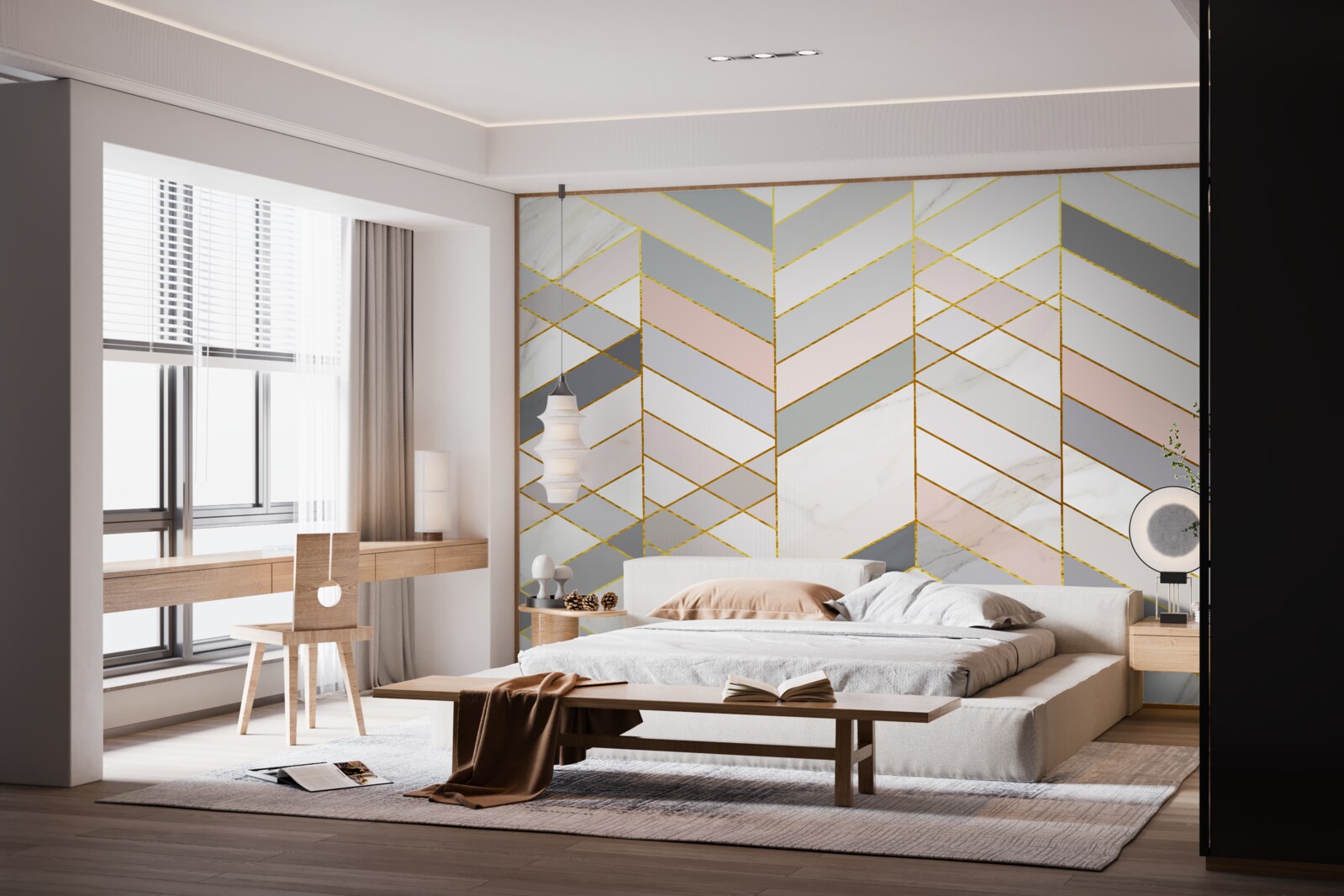 Fototapet linii pastelate dispuse pe diagonală