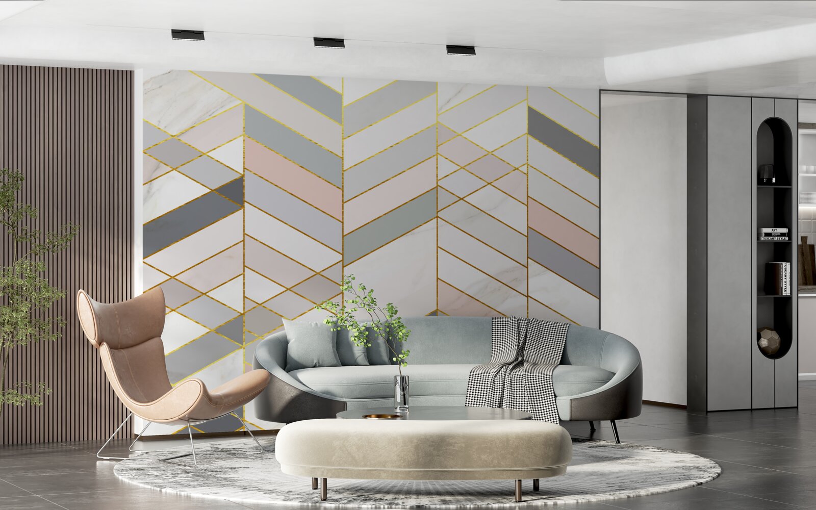 Fototapet linii pastelate dispuse pe diagonală