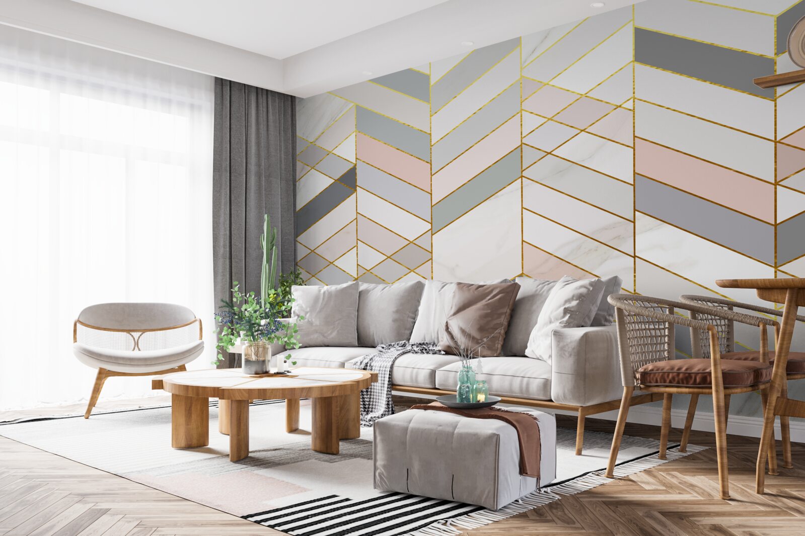 Fototapet linii pastelate dispuse pe diagonală