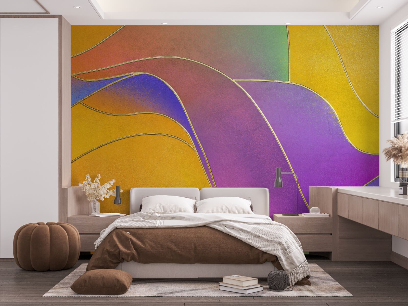 Fototapet linii libere în violet