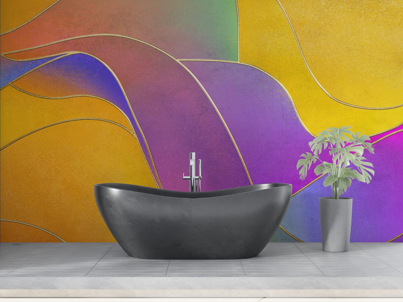 Fototapet linii libere în violet