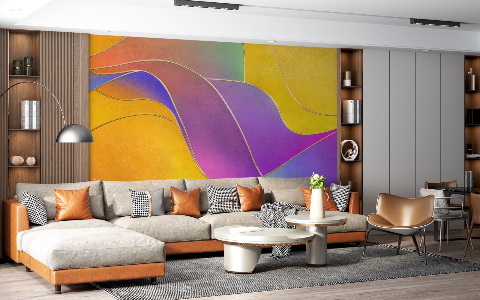 Fototapet linii libere în violet