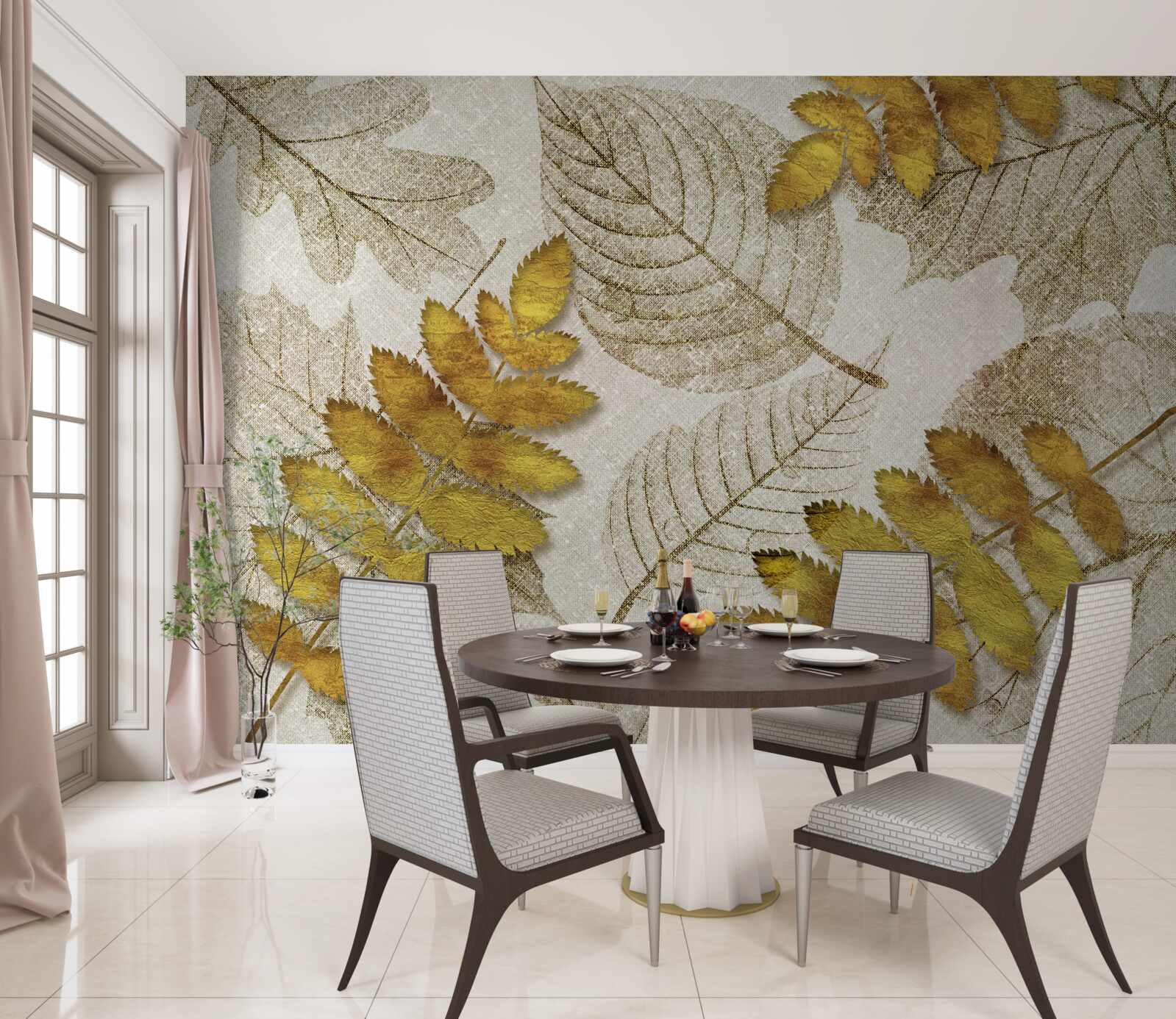 Fototapet o junglă acoperită în aur