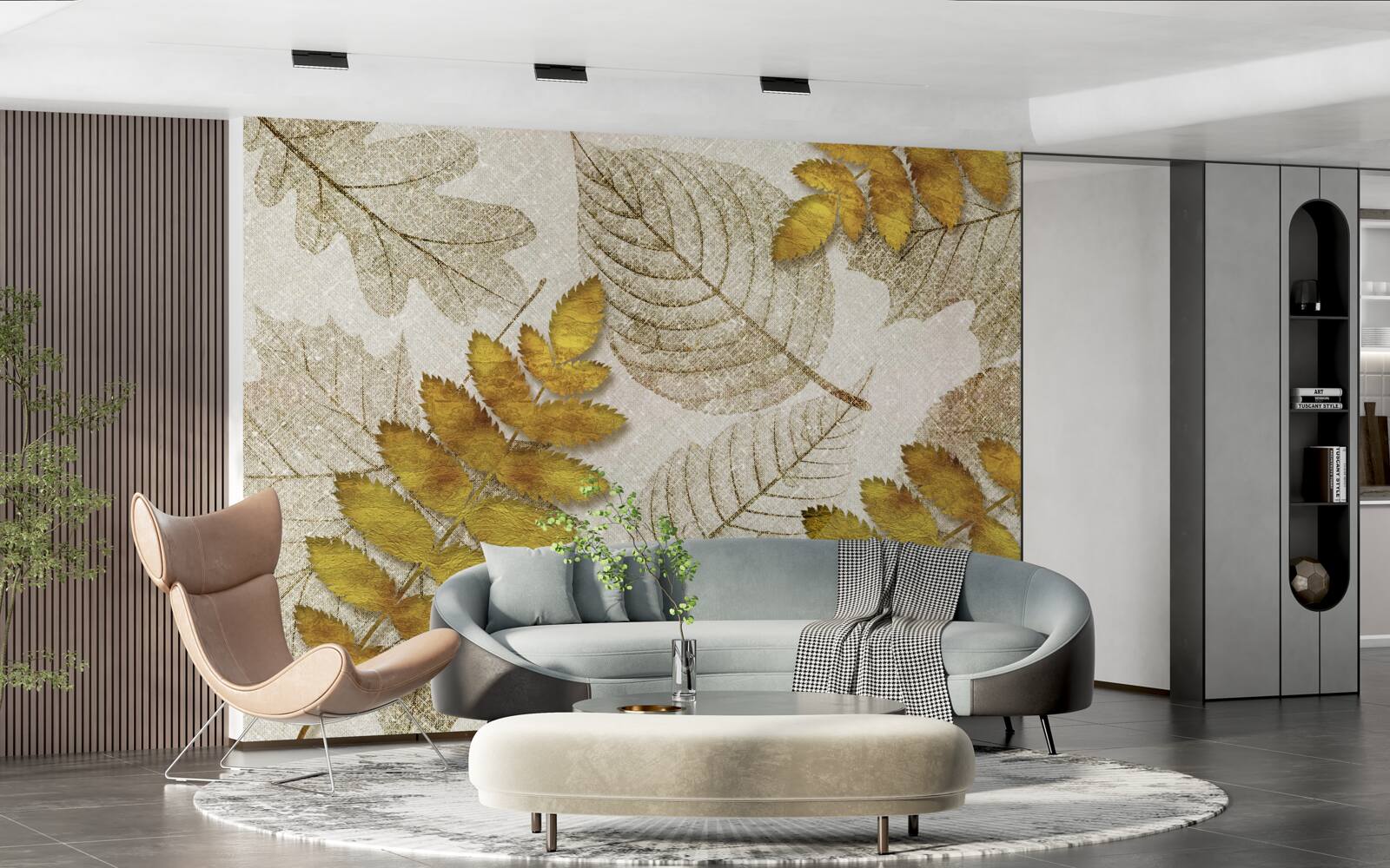 Fototapet o junglă acoperită în aur