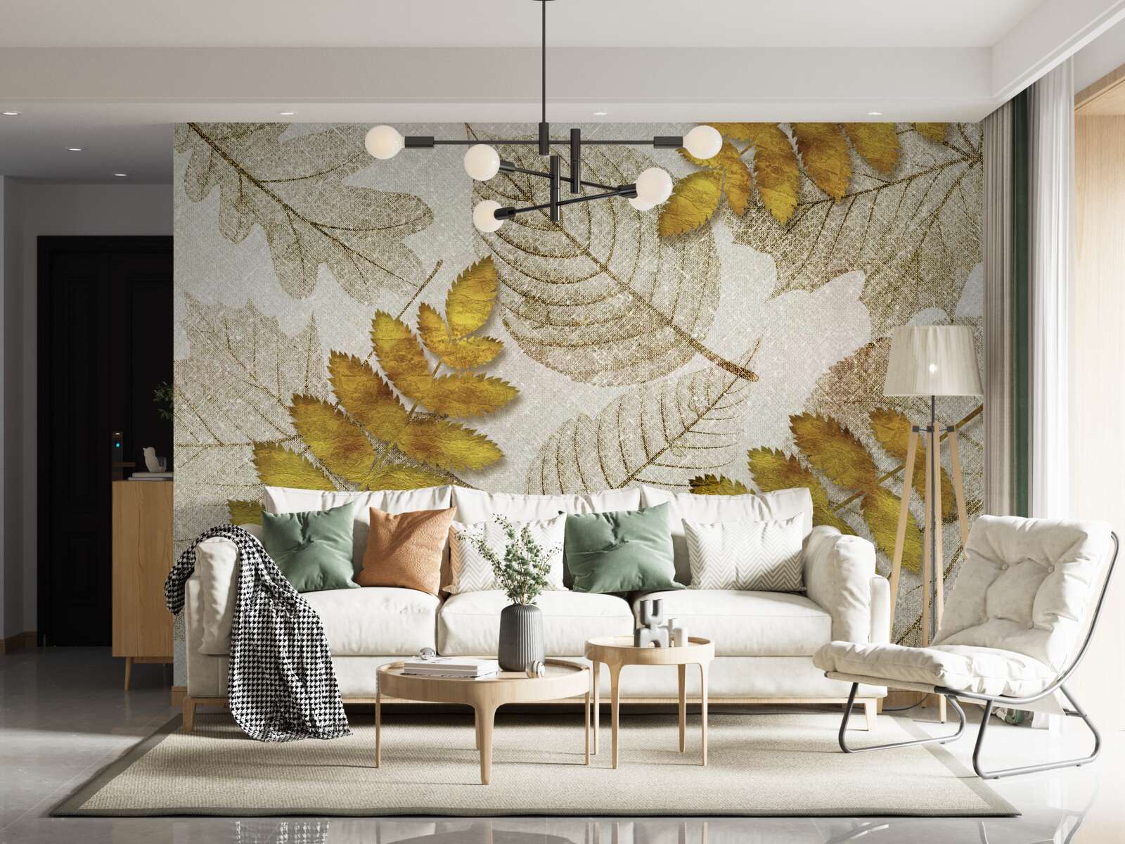 Fototapet o junglă acoperită în aur