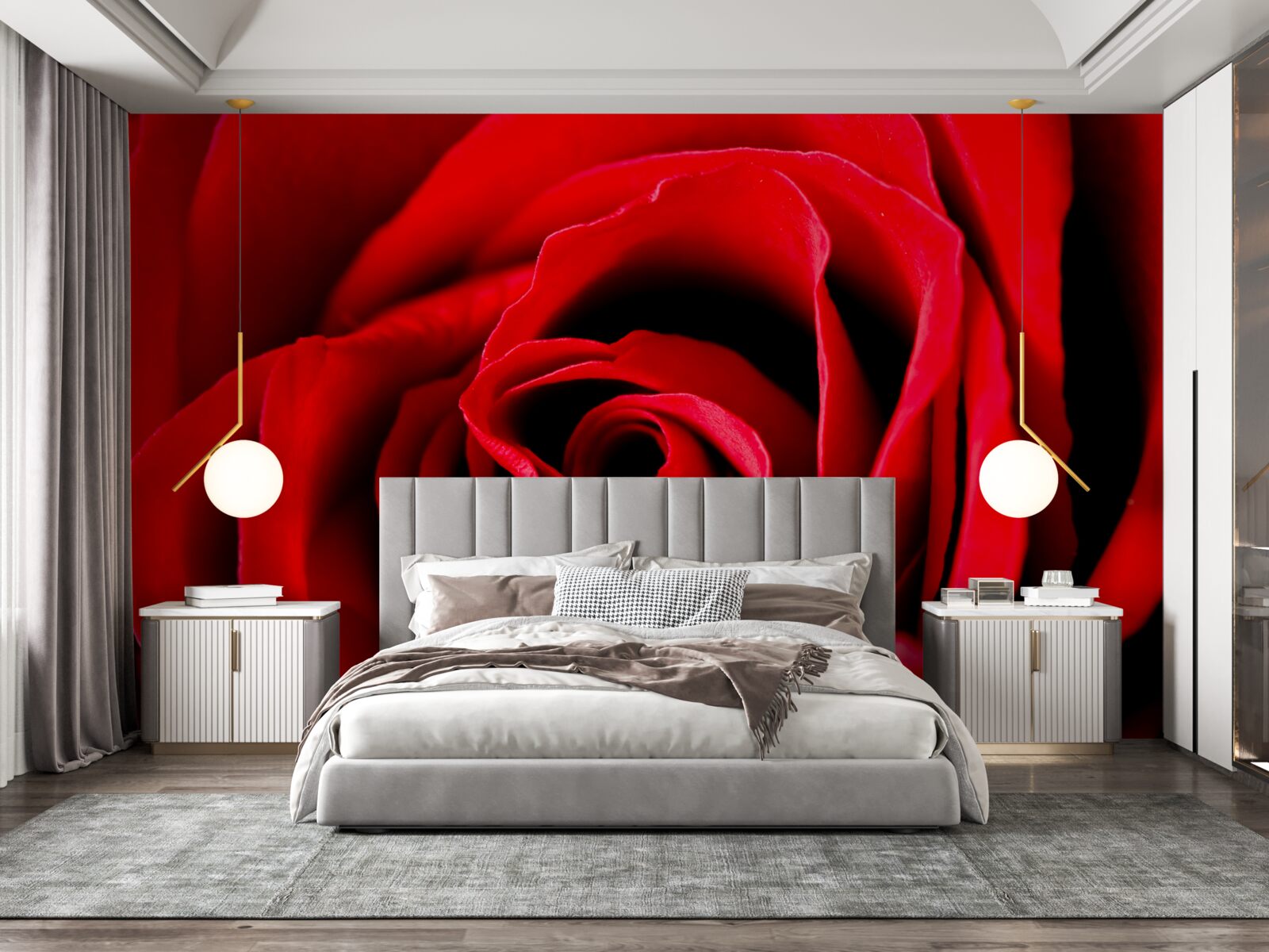 Fototapet trandafir scarlet superb