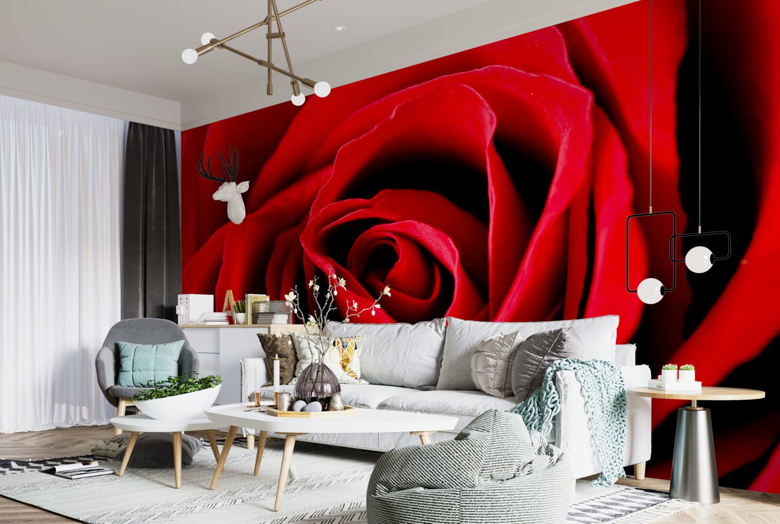 Fototapet trandafir scarlet superb