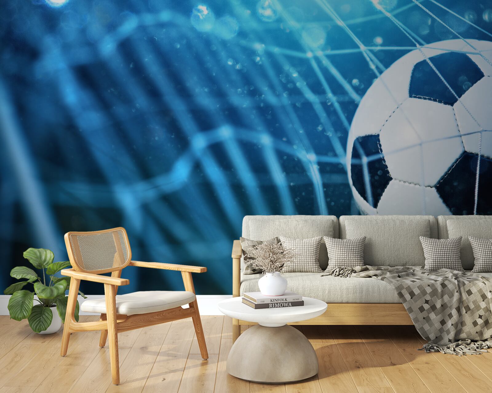 Fototapet concentrează-te pe mingea din poartă