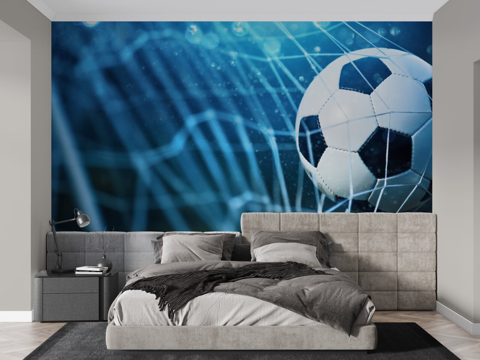 Fototapet concentrează-te pe mingea din poartă