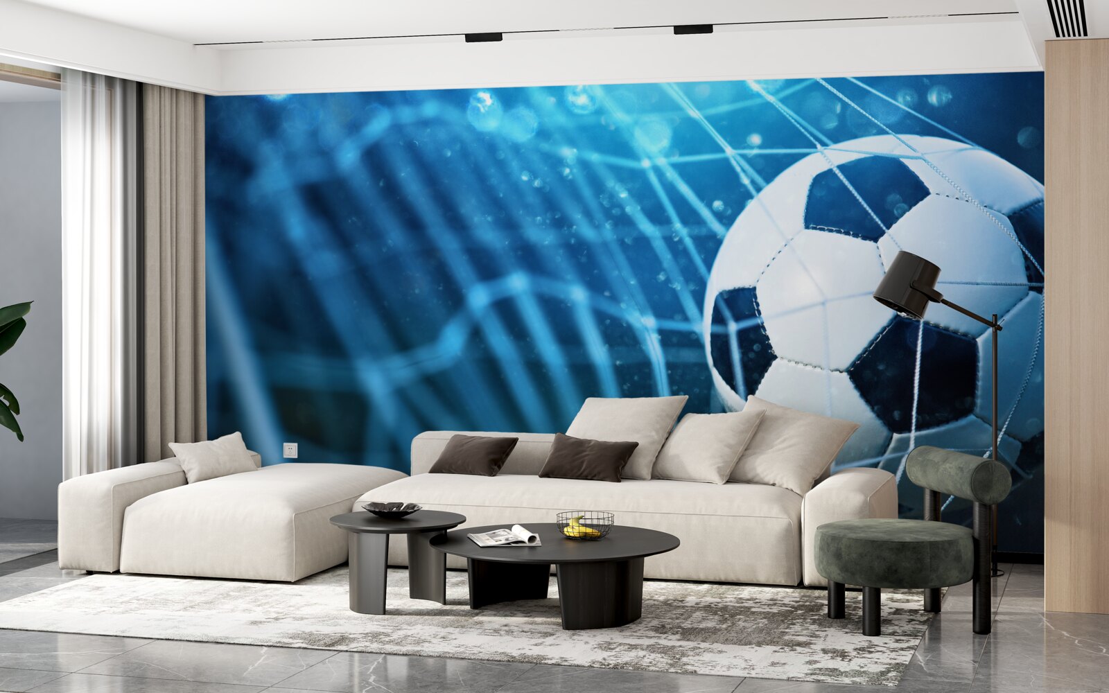 Fototapet concentrează-te pe mingea din poartă