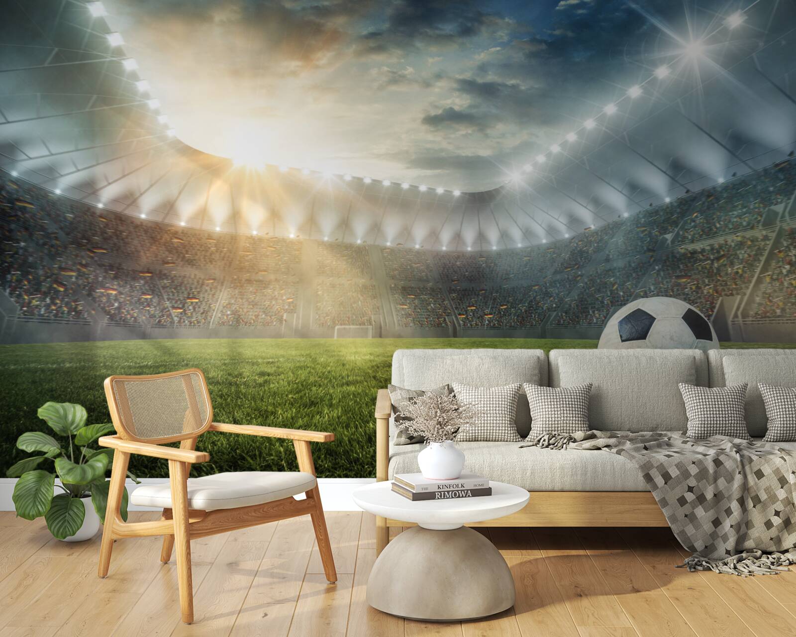 Fototapet fotbalul este pe teren