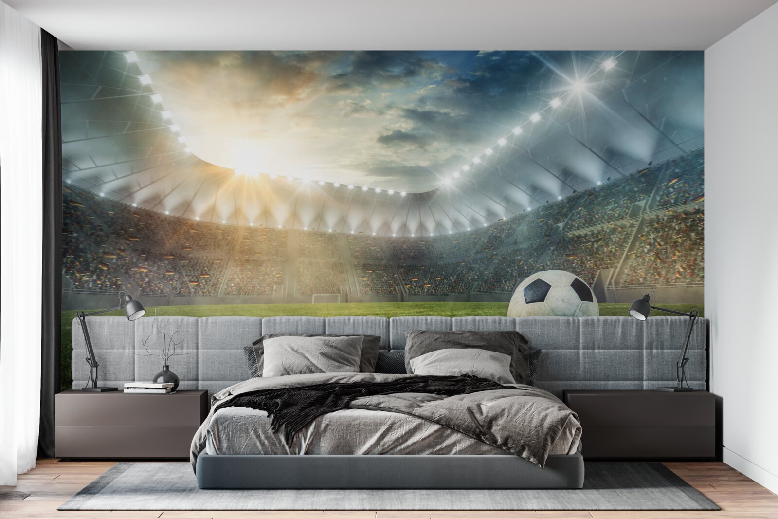 Fototapet fotbalul este pe teren