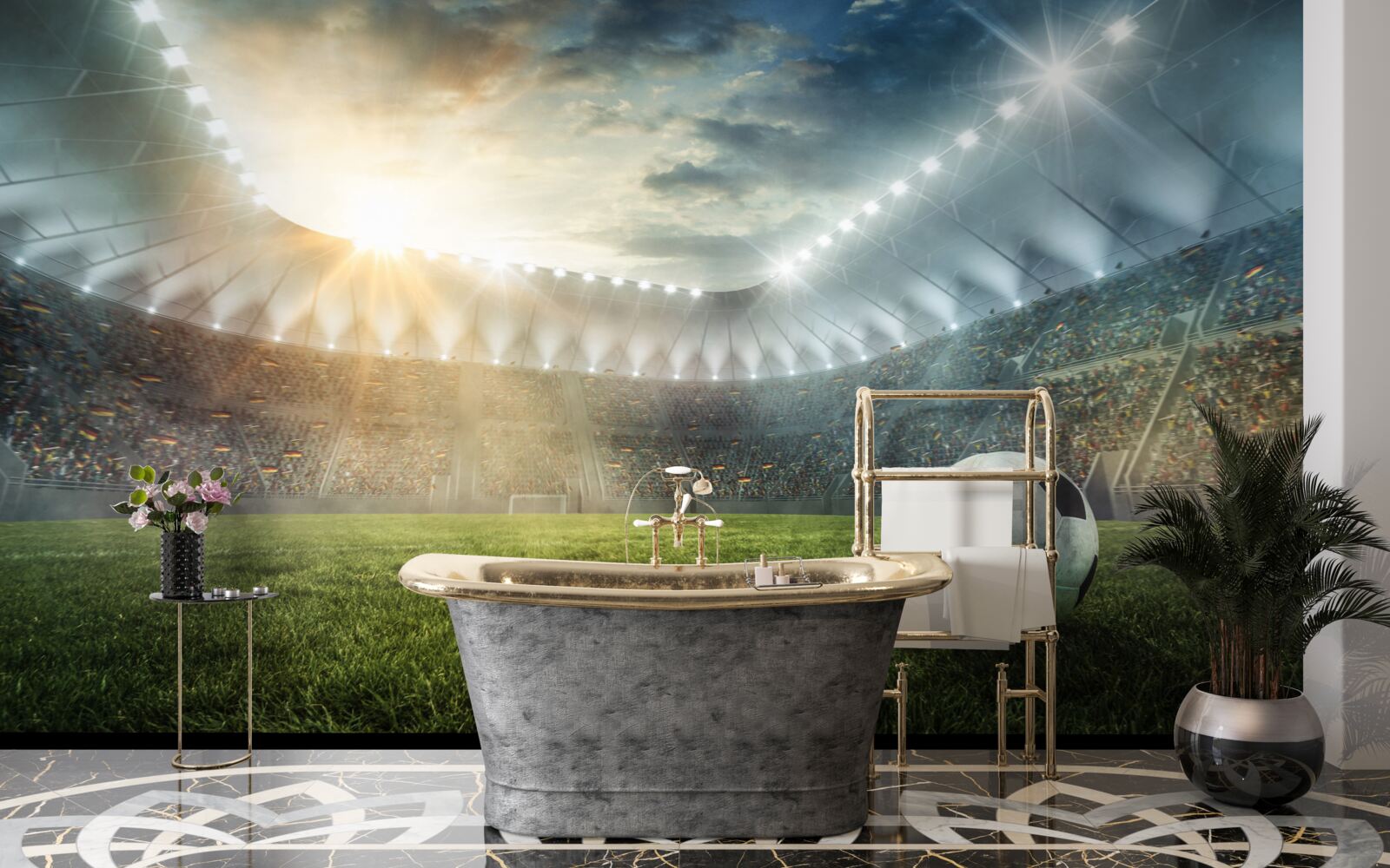 Fototapet fotbalul este pe teren