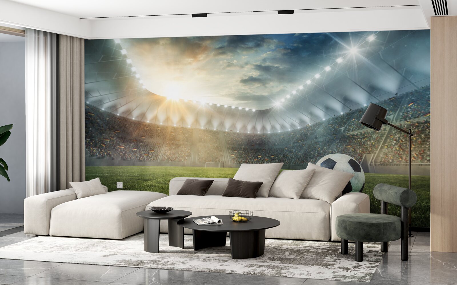 Fototapet fotbalul este pe teren