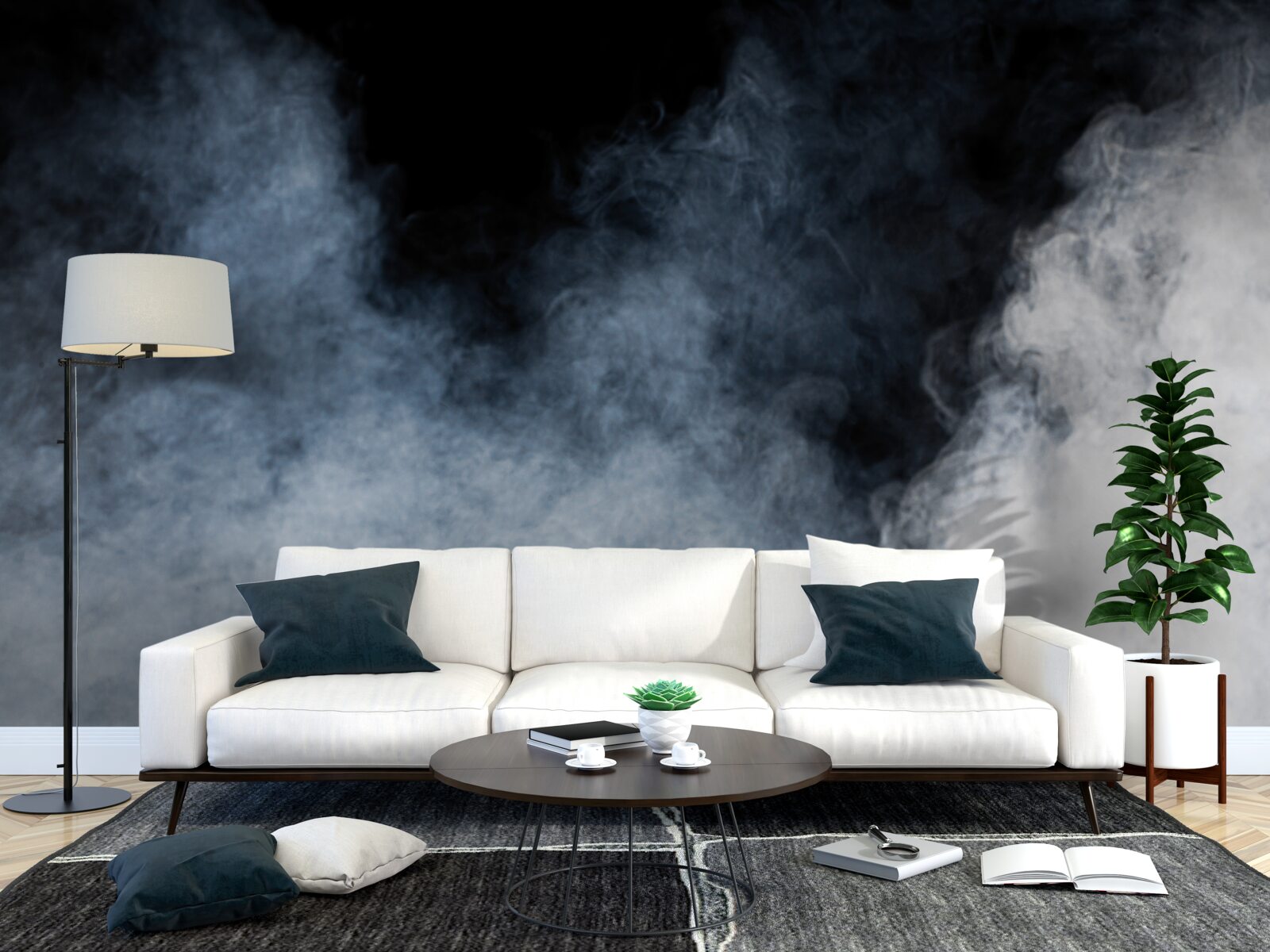 Fototapet o ceață densă învăluia pădurea de noapte