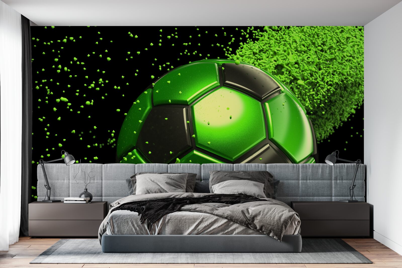 Fototapet iluminați mingea cu lumină verde