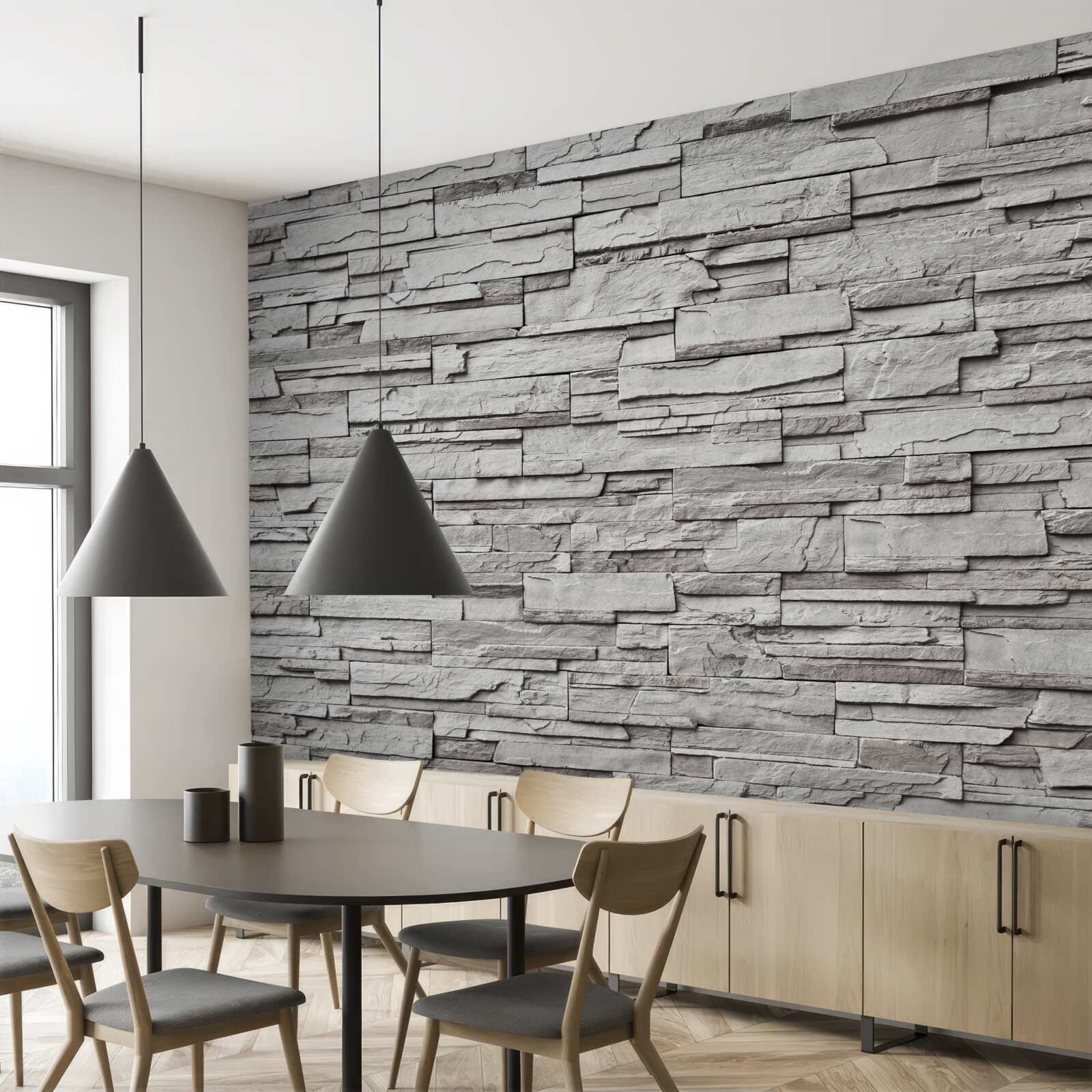 Fototapet perete de piatră albă