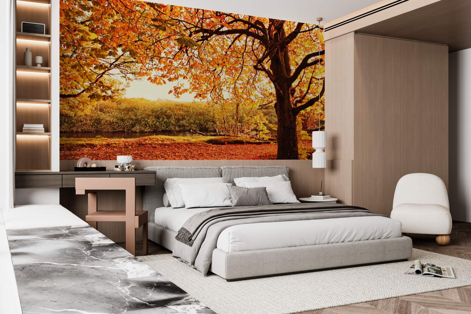 Fototapet frumusețea orbitoare a pădurii în toamna însorită