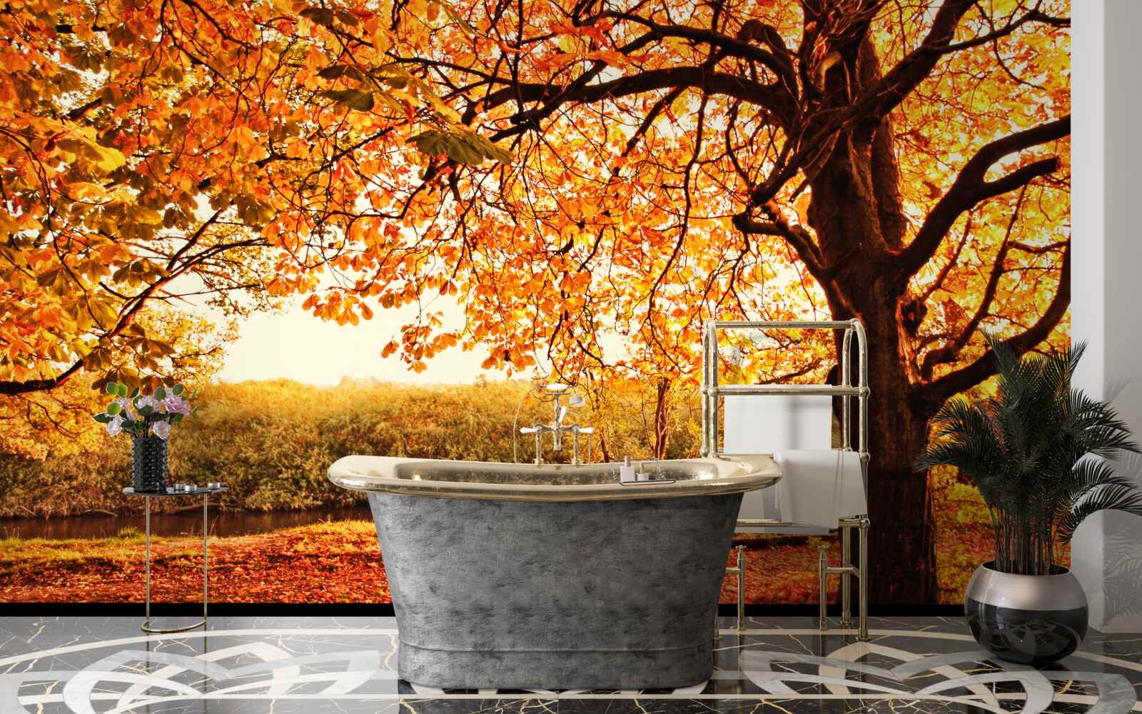 Fototapet frumusețea orbitoare a pădurii în toamna însorită