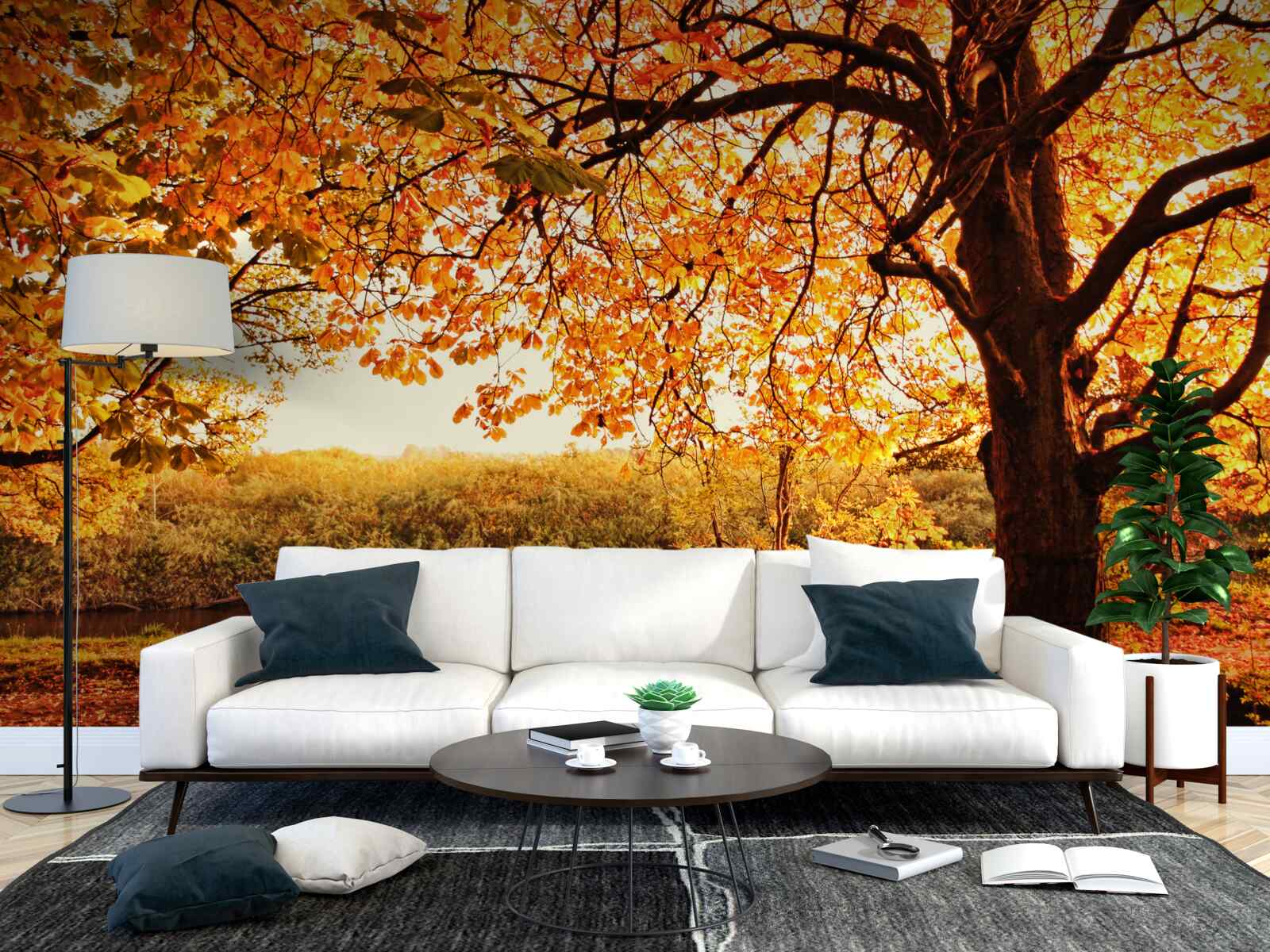 Fototapet frumusețea orbitoare a pădurii în toamna însorită