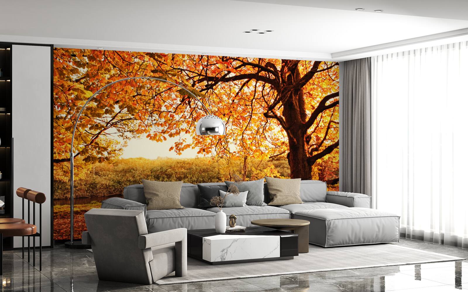 Fototapet frumusețea orbitoare a pădurii în toamna însorită