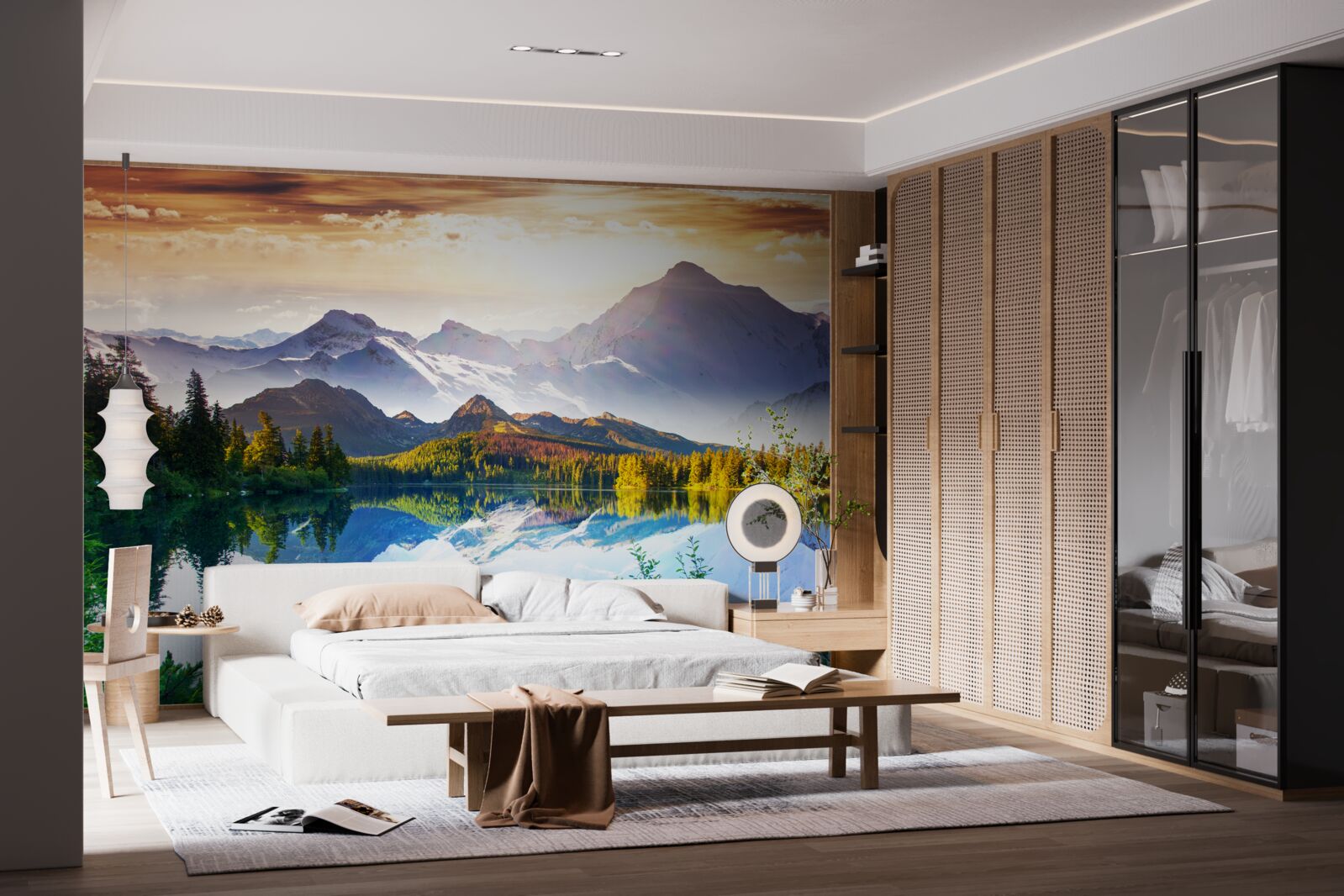 Fototapet apele lacului de munte sunt cristaline