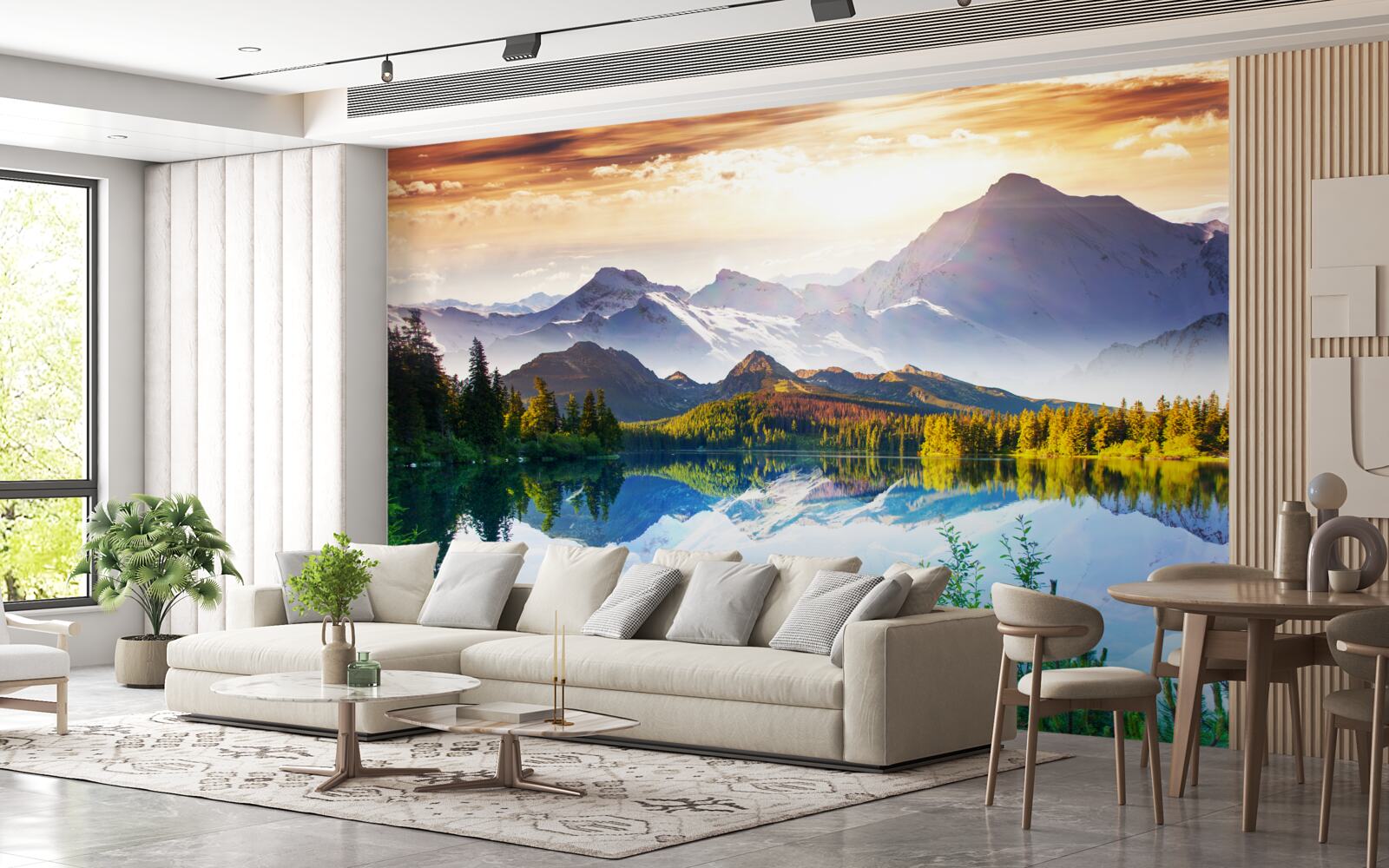 Fototapet apele lacului de munte sunt cristaline