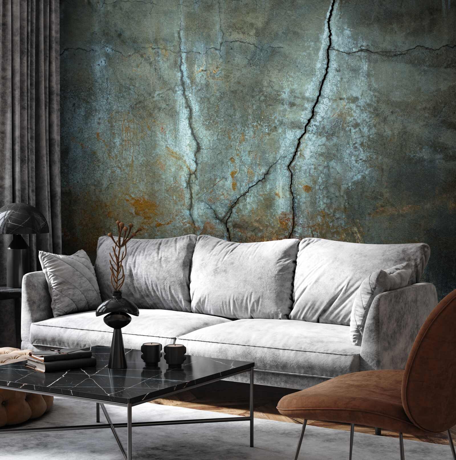 Fototapet fulgerele au fulgerat deasupra zonei împădurite