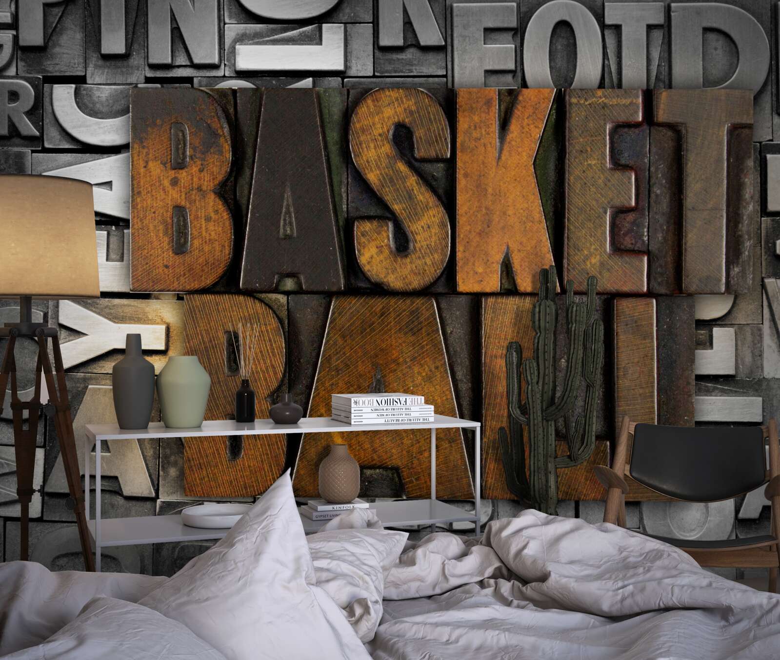 Fototapet "baschet" gravat pe metal