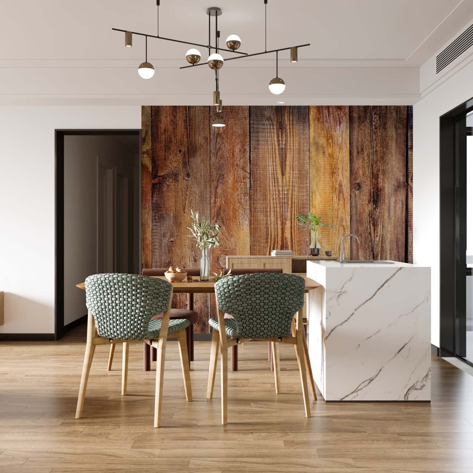 Fototapet Plăci de parchet așezate vertical