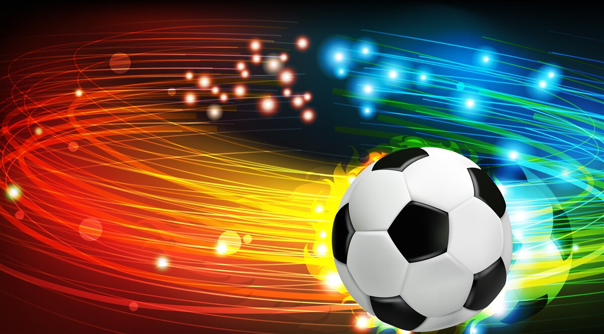 Fototapet printre paleta de culori luminoase se numără fotbalul