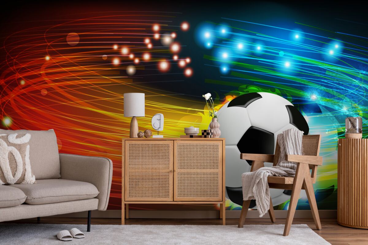 Fototapet printre paleta de culori luminoase se numără fotbalul