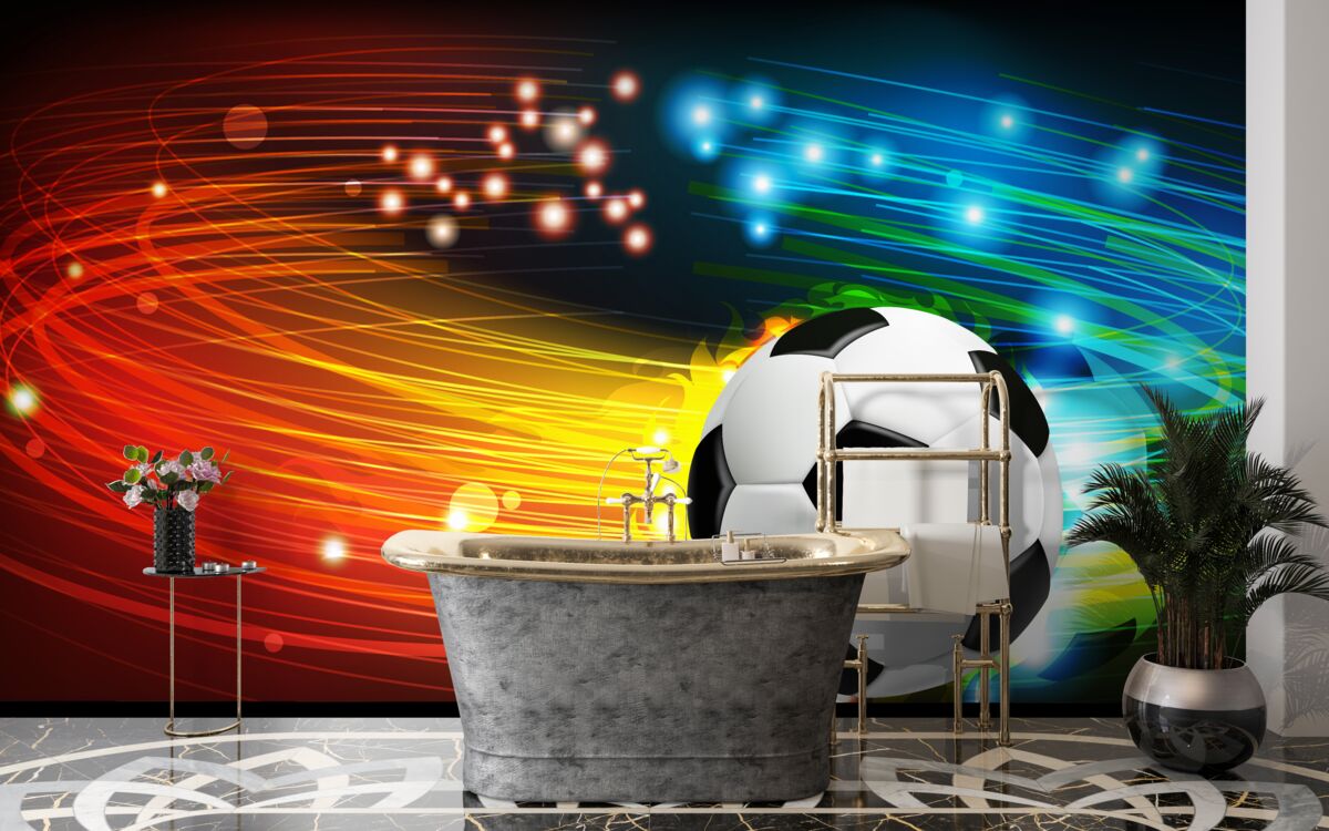 Fototapet printre paleta de culori luminoase se numără fotbalul