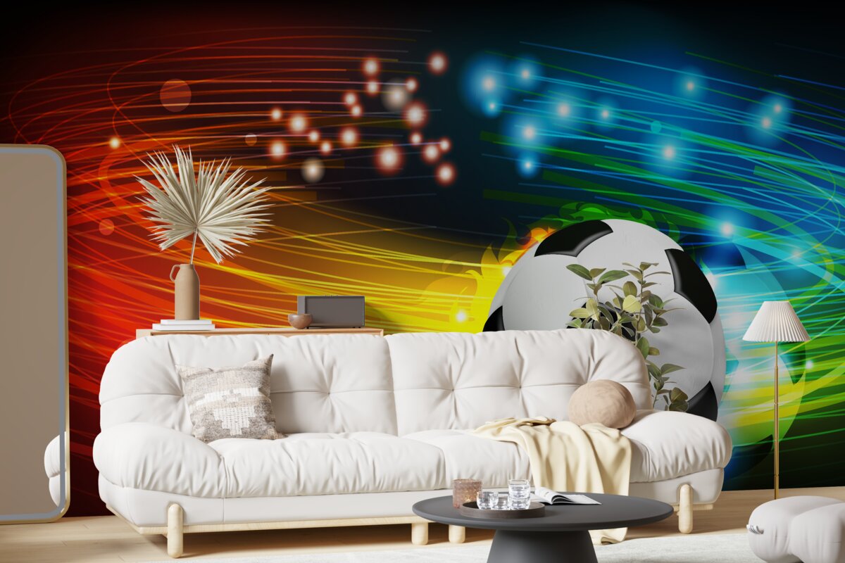 Fototapet printre paleta de culori luminoase se numără fotbalul