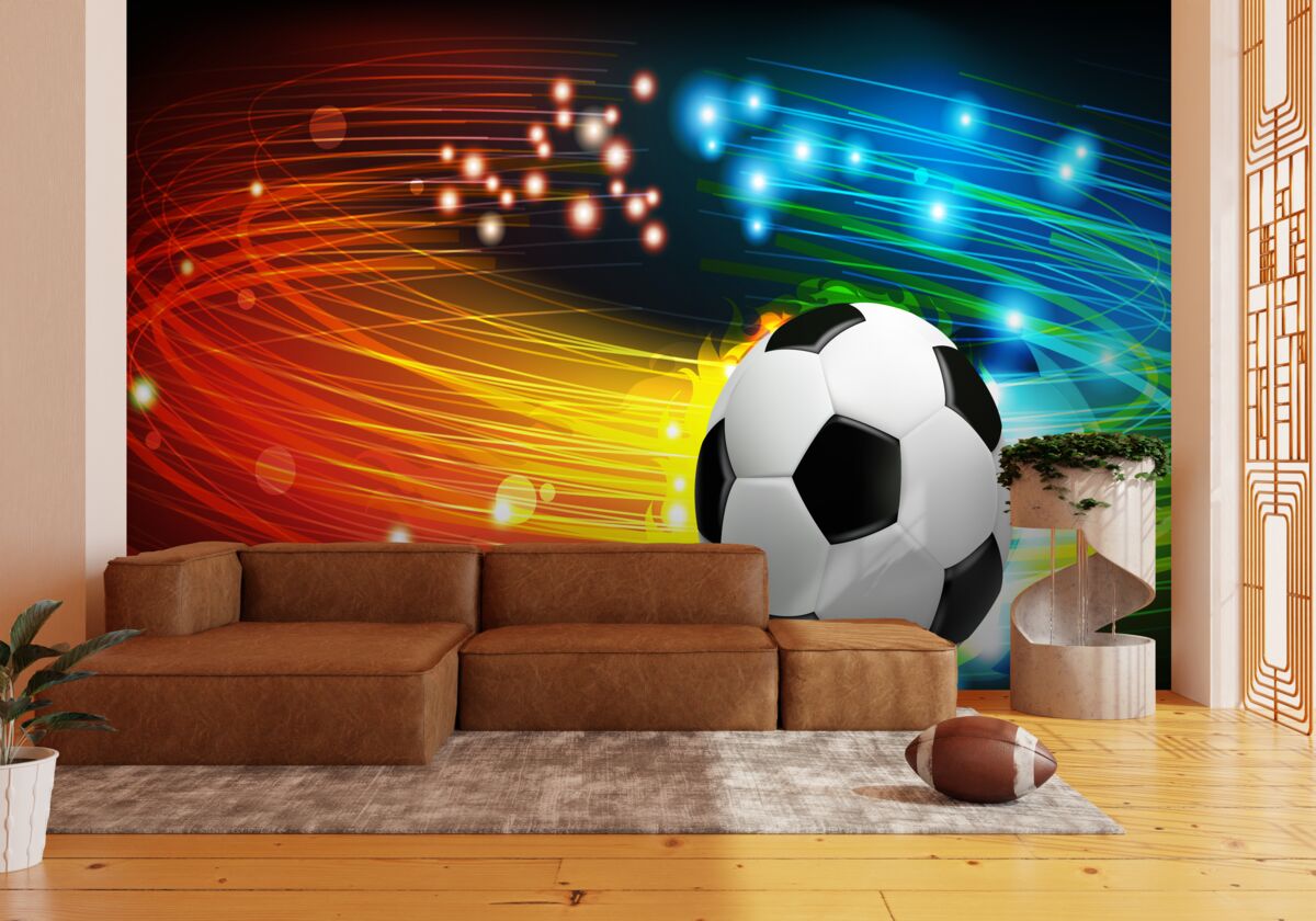 Fototapet printre paleta de culori luminoase se numără fotbalul