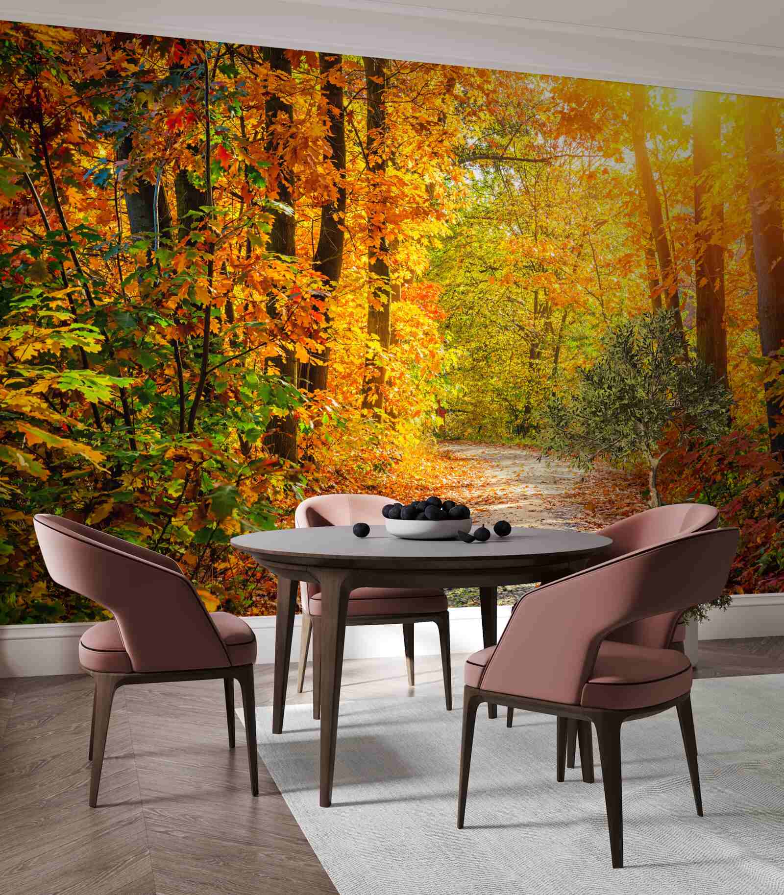 Fototapet apus de soare cu soare de toamnă