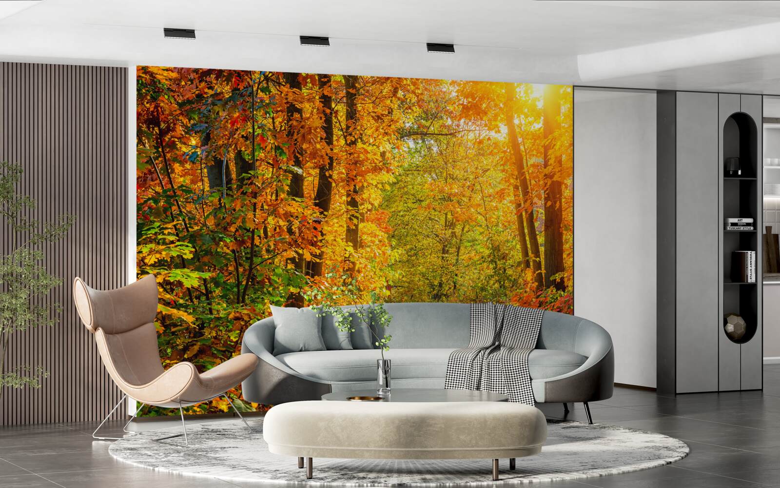 Fototapet apus de soare cu soare de toamnă