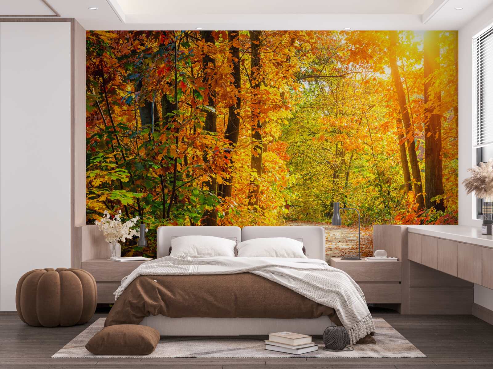 Fototapet apus de soare cu soare de toamnă