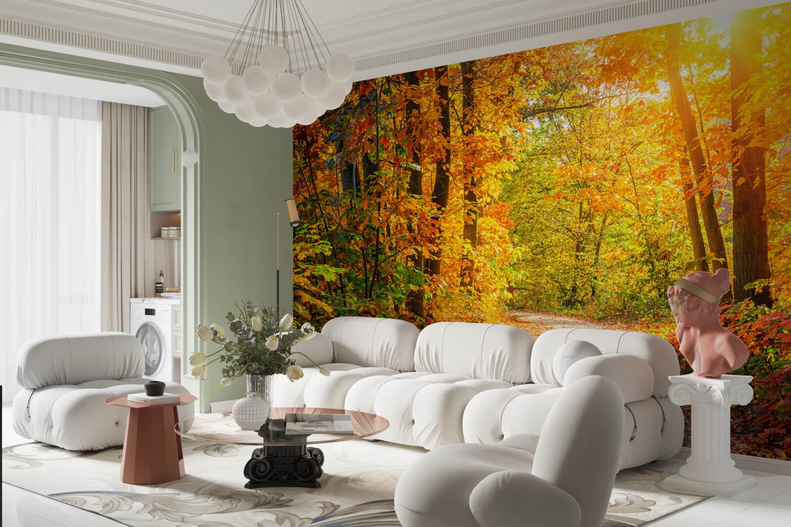 Fototapet apus de soare cu soare de toamnă